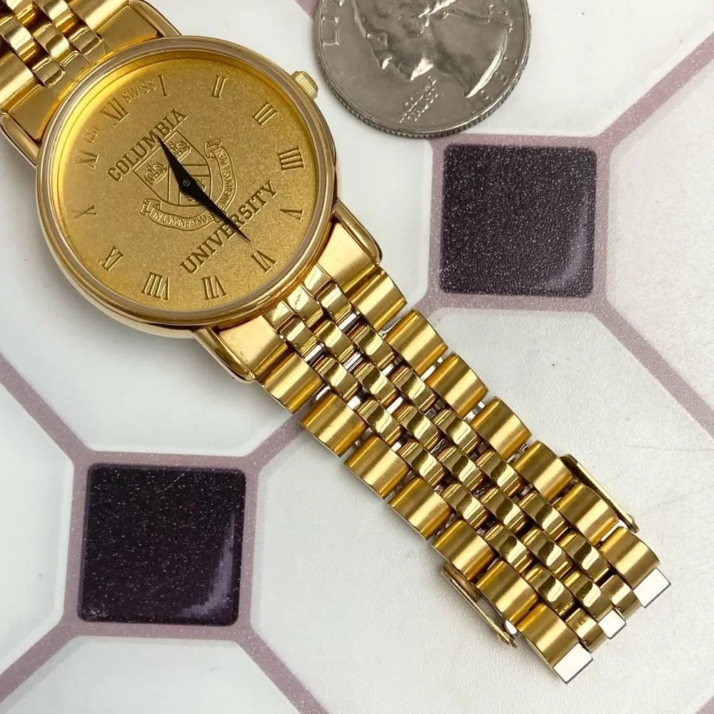 Vintage CSI Swiss Quartz Columbia University Gold-Plated Unisex Dress Watch
